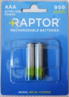 Pilas recargable AAA raptor 950 mAh